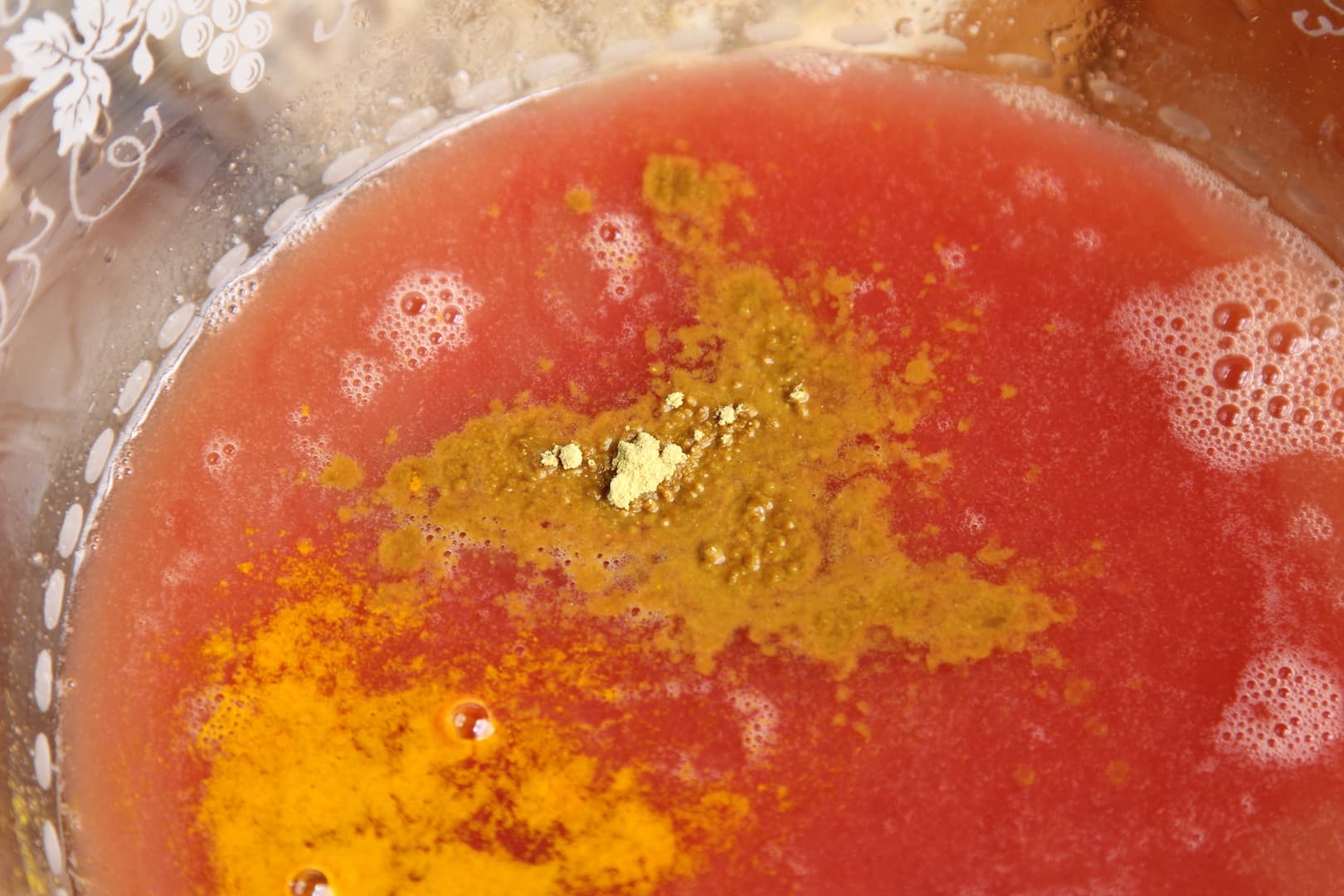 Tempeh on Grape Orange jucie 24